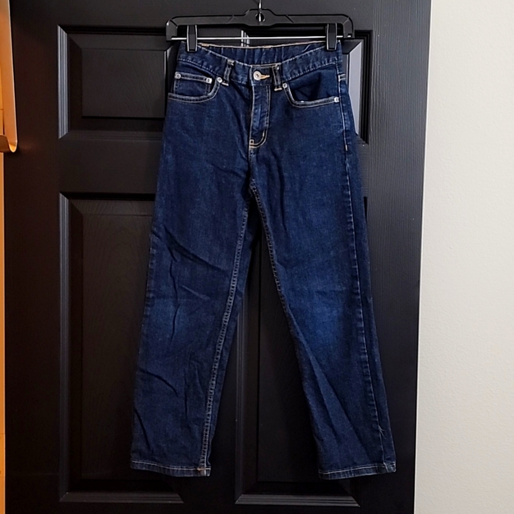 Boys Jeans Faded Glory Elastic Waist Blue Denim Jeans 10R. 5 pocket, zipper fly.